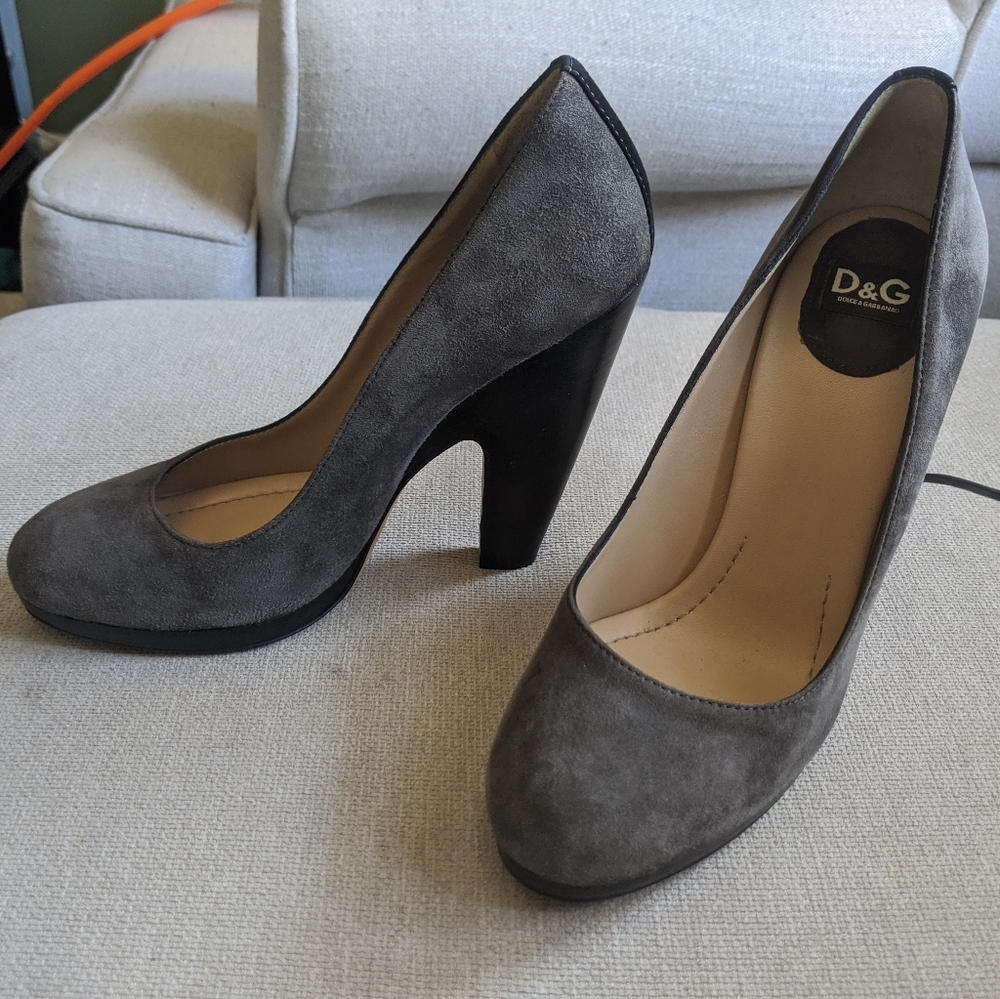 Dolce & Gabbana grey suede high heels